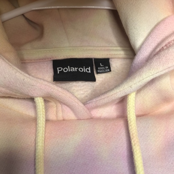POLAROID MULTICOLORED TIE DYE CROPPED HOODIE SIZE LARGE - Picture 2 of 5